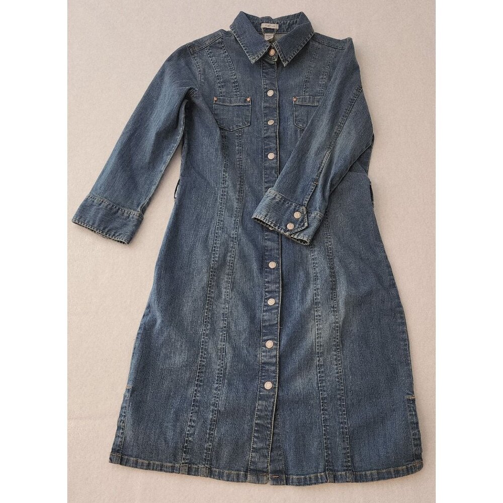 Old Navy denim snap-up stretch dress size 4